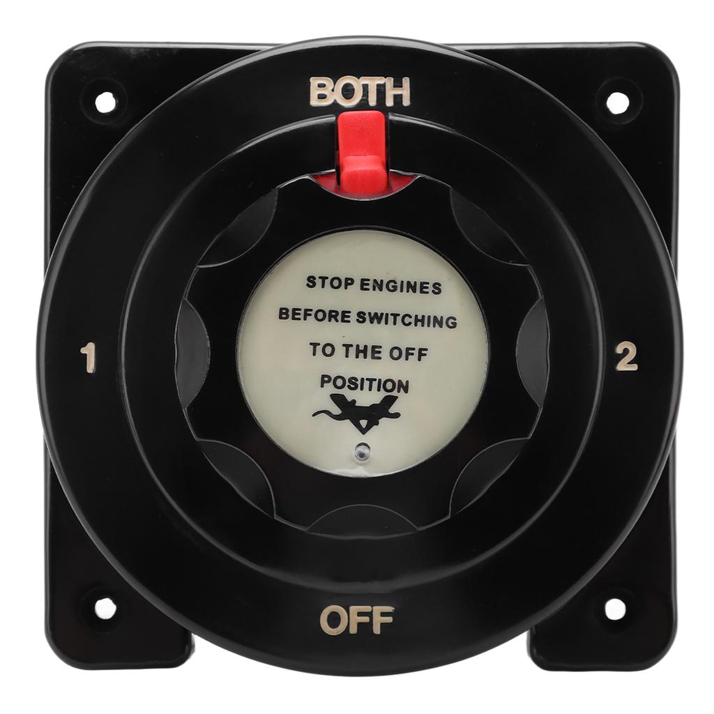 Black 4 Position Heavy Duty Battery Switch 250A Battery Selector Switch DC6‑32V for RV Yacht