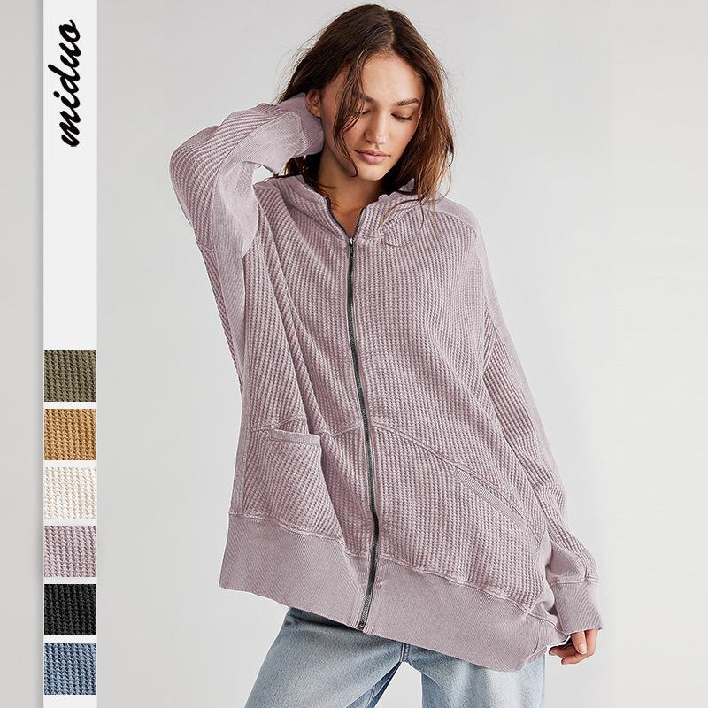 

Кардиган с капюшоном на молнии, женская толстовка с капюшоном, длинное пальто.