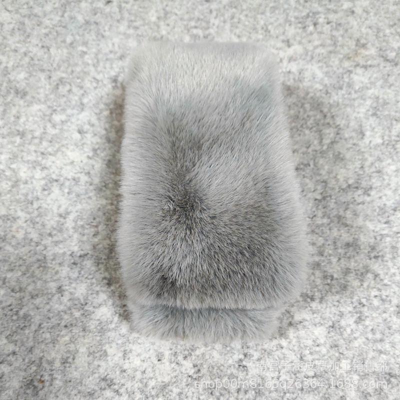 Women's Winter Double-Sided Faux Rex Rabbit Fur Scarf - Thick Plush Cross Neck Warmer Shawl