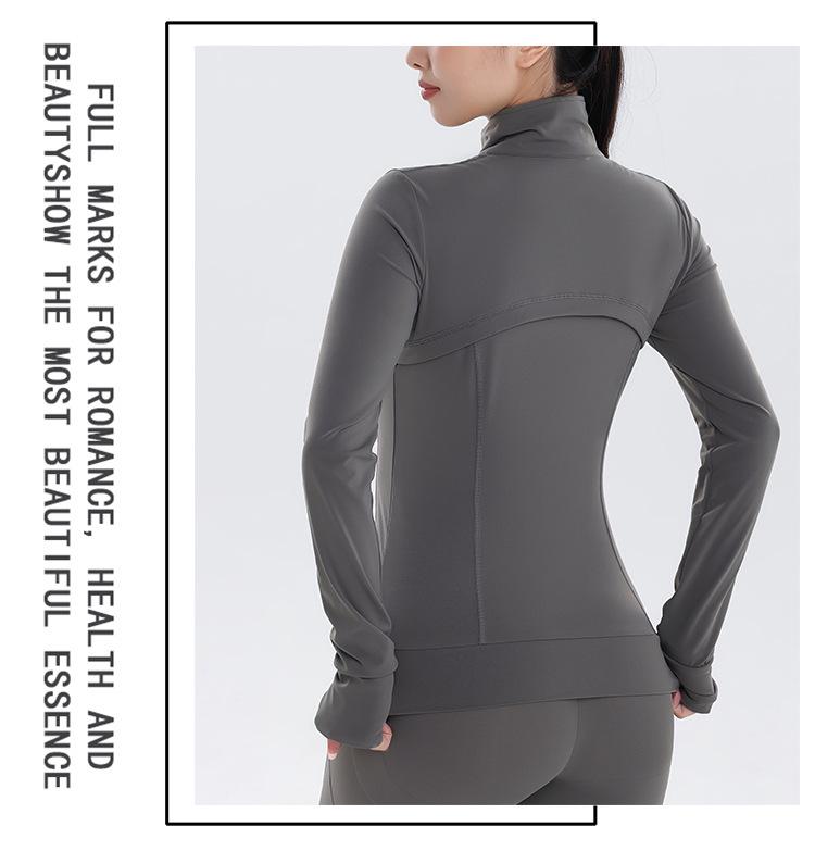 Autumn Yoga Jacket: Women's Long Sleeve Fitness Wear, Tight Fitting Cover-Up for Spring, Autumn, Winter.