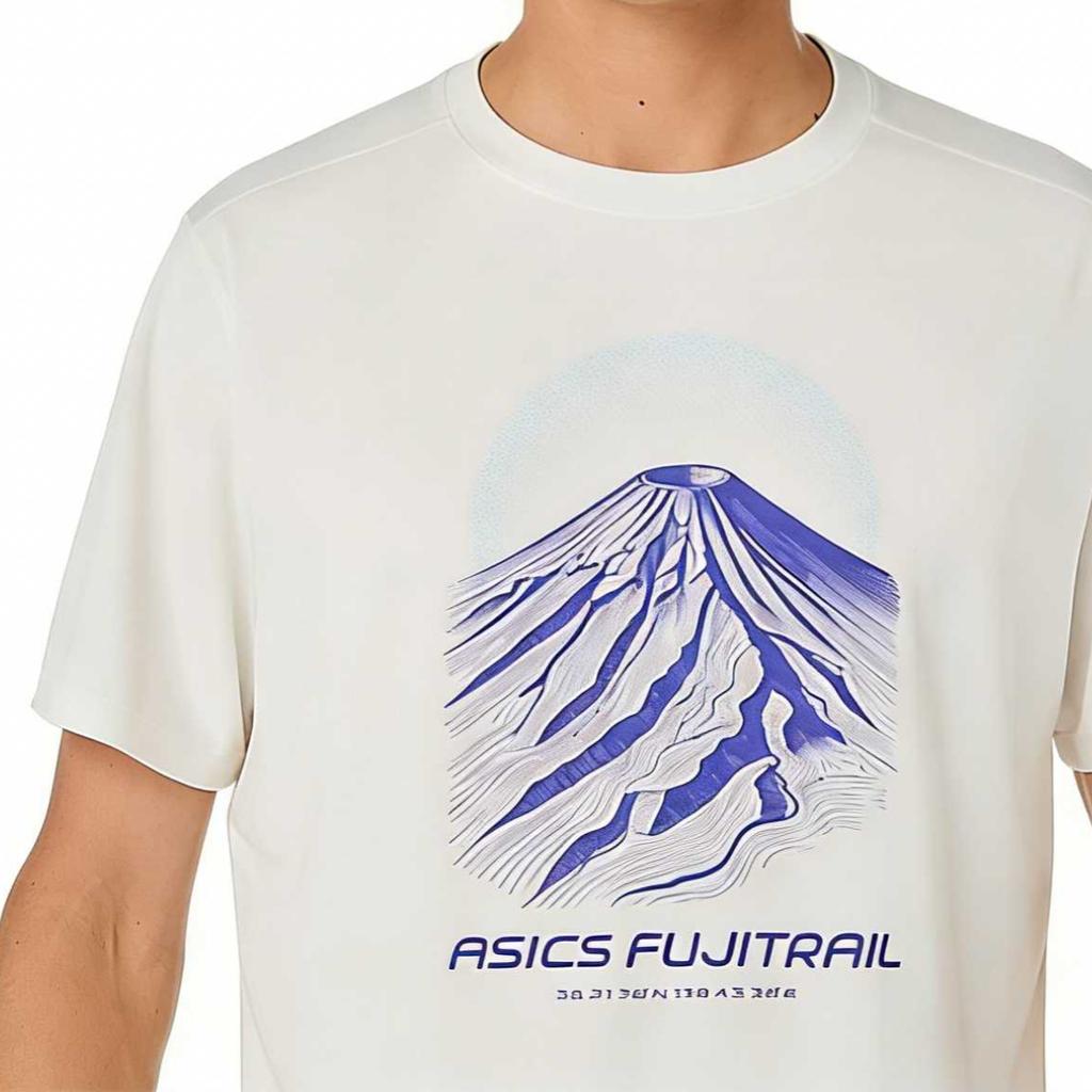 Asics Fujitrail Quick-Dry Knitted Mount Fuji Pattern Running T-Shirt Men Tops 2011D527-100