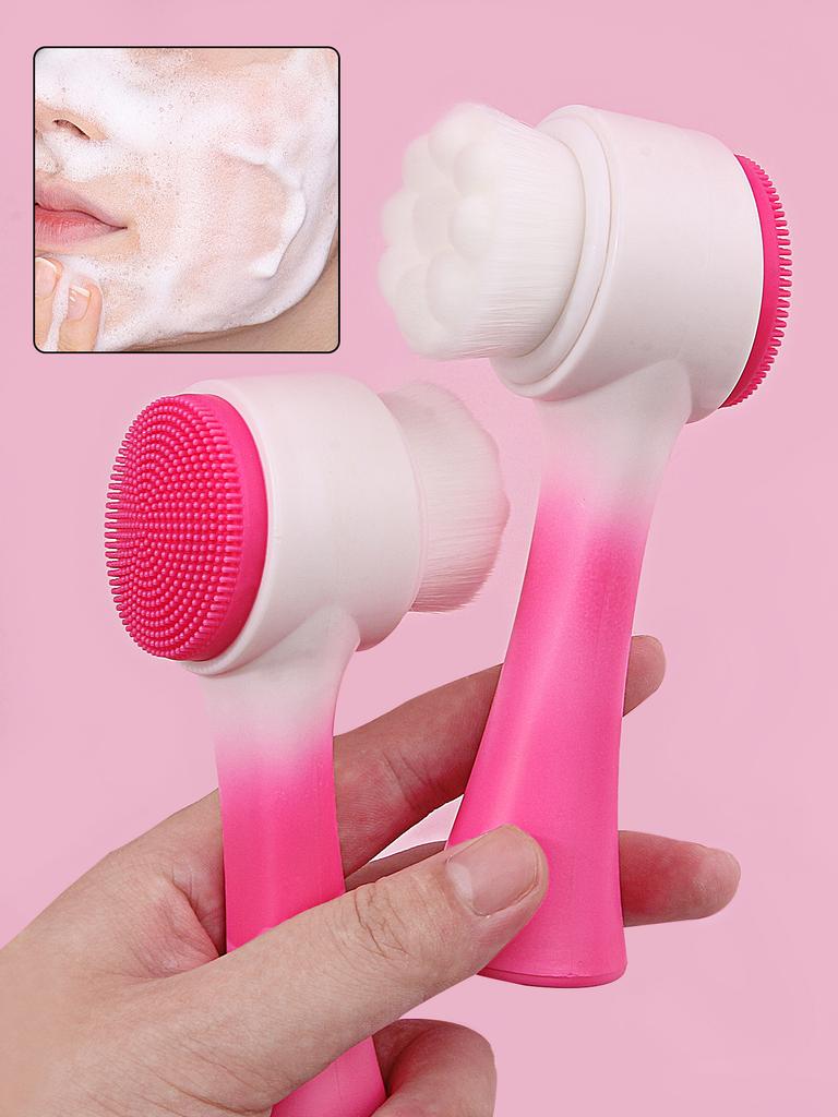 Double-sided Silicone Facial Cleansing Brush, Soft-bristled Facial Cleansing Brush, Gentle and Deep Exfoliating Cleaning Tool