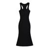 U-neck low-cut button-fitting dress, long dress, pure lust, Spice Girl sleeveless hip-wrapped skirt, slim bottom vest skirt
