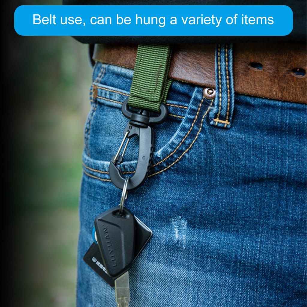 4 Stück taktische Karabinerhaken zum Aufhängen am Gürtel, Nylon-Gurtband, Schnalle, Gürtelclip, Schlüsselschnalle für Outdoor-Taschen, Rucksäcke