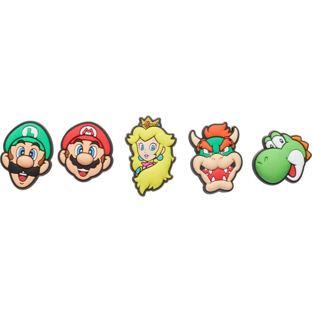 Crocs Jibbitz Shoe Charms Super Mario 5 Pack Unisex Multi Color Shoe Accessories Clog Decorations Nintendo Character Collectible Gift