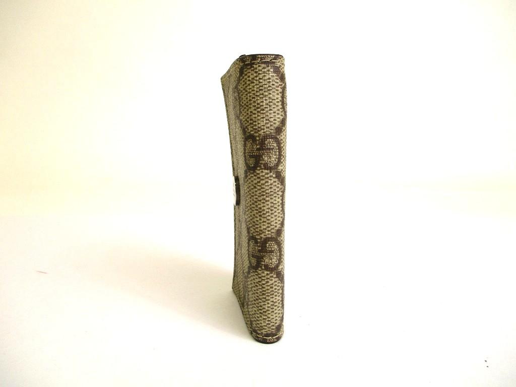 Auténtico Lona Recubierta GG GUCCI Cuero Rojo Vino 6 Fotos Llavero #815 Reformado