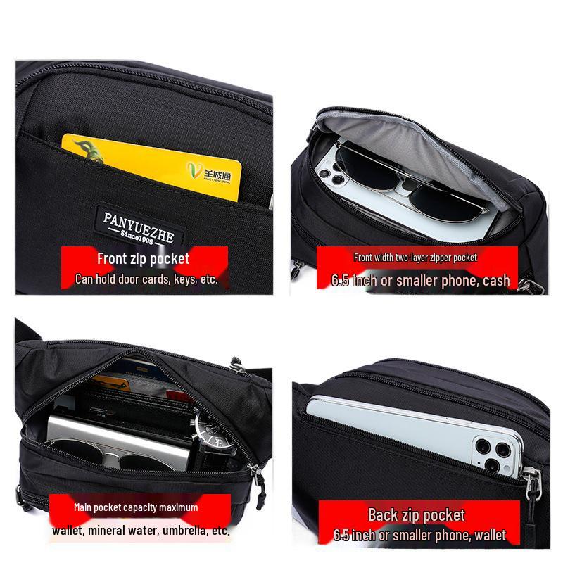 Waterproof Multifunctional Crossbody Fanny Pack - Large Capacity for Outdoor Sports, Running, and Business Use