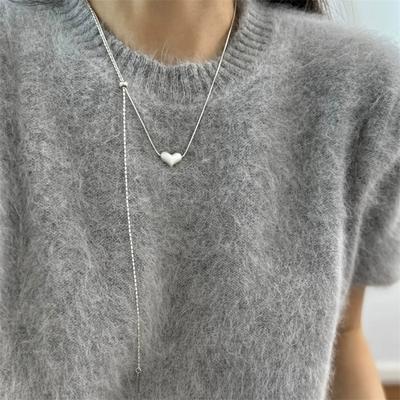 Long Sweater Chain Heart Pendant Adjustable Necklaces For Women Fashion New Autumn Winter Jewelry Gift Party Daily
