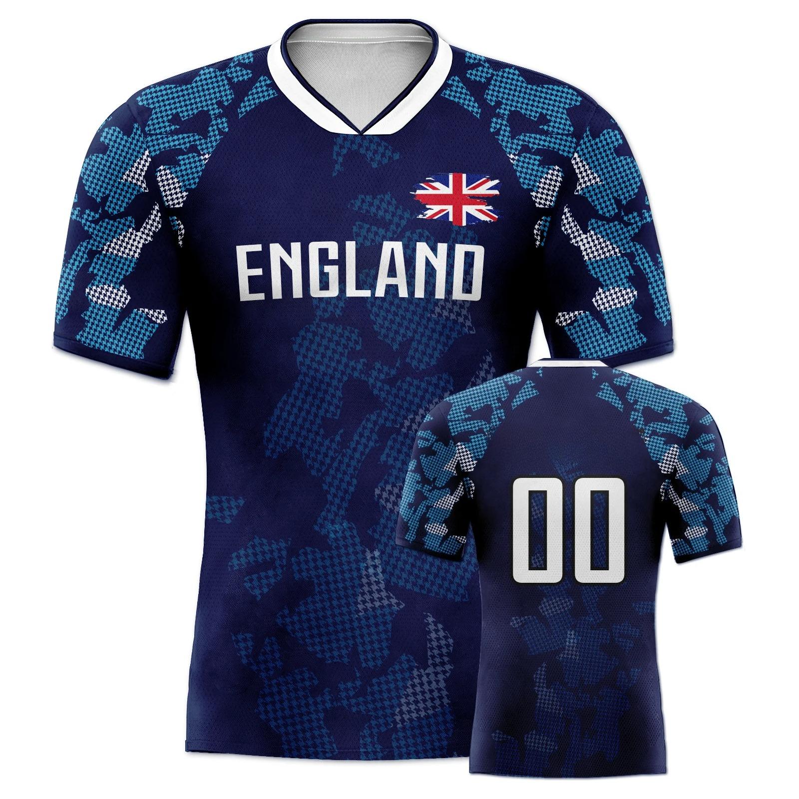 England football team jersey, breathable sportswear, national team V-neck with national flag design, unisex. M