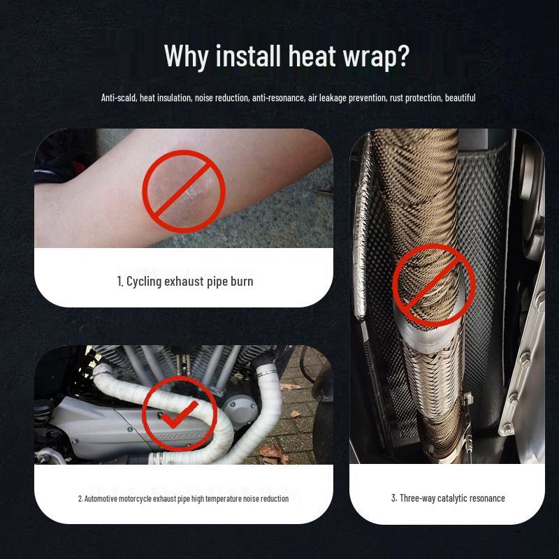 

Cross-border Car Motorcycle Exhaust Heat Insulation Wrap 1.5mm thickness, 50mm width, 5m length