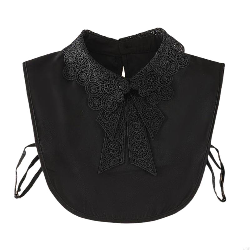 

Y3NE Elegant Lace Detachable Collars White Black Victorian Ruffle Layering Accessories For Women Fashion