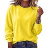 Women's Fashion Long Sleeve Round Neck Sweatshirt, Color Casual Pullover Top