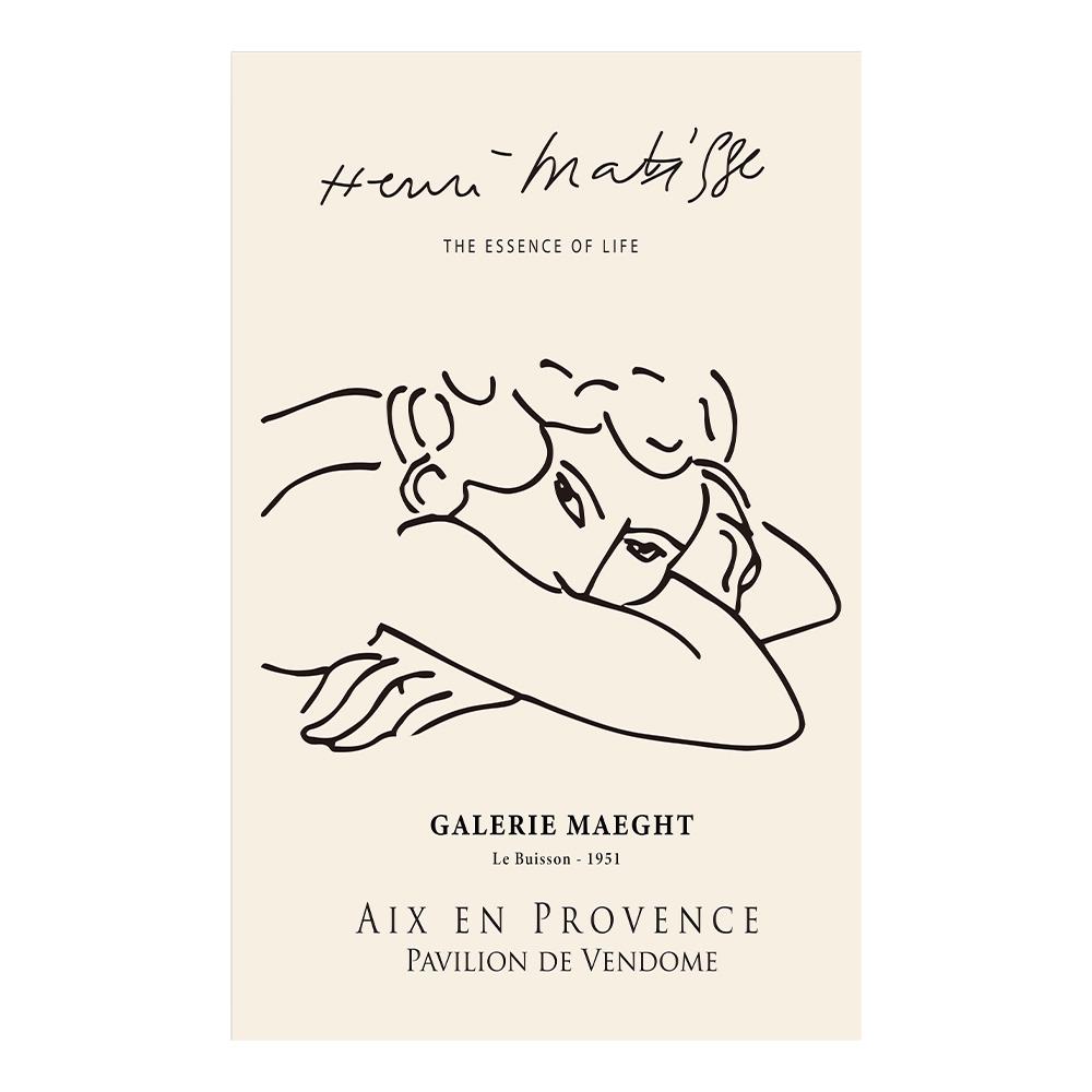 Bohemian Abstract Matisse Beige White Line Wall Art Poster Minimalist Canvas Paintings Print Picture for Living Room Interior Home