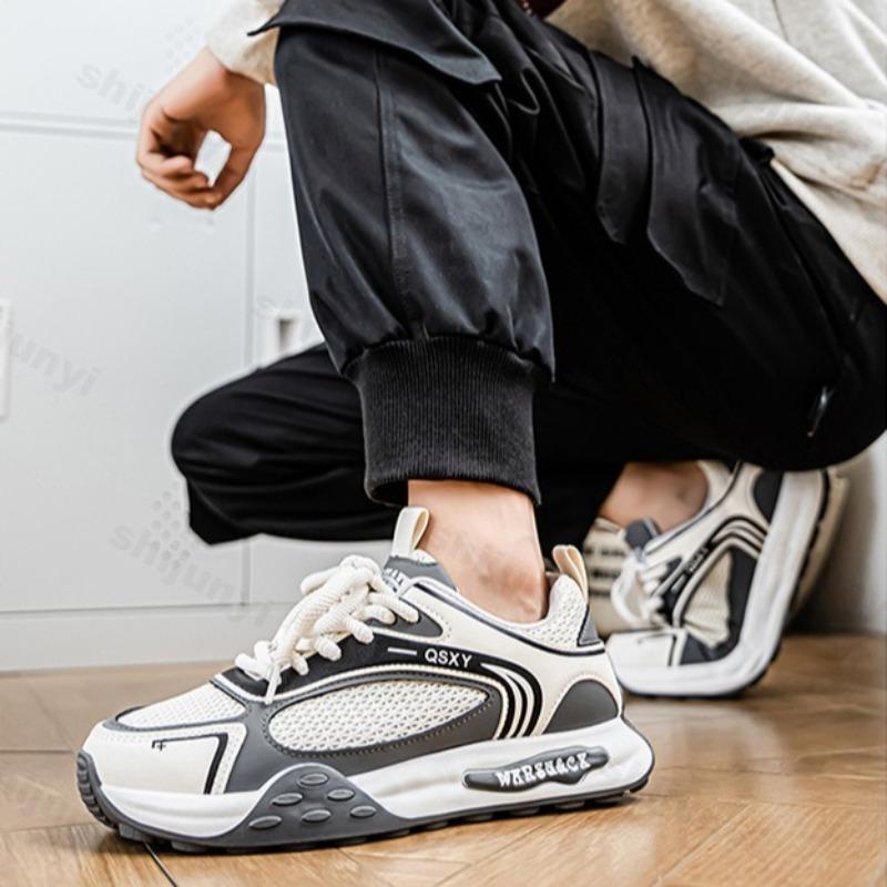 Fashion Fashion Trend Thick Soled Casual Shoes for Men's 2025 New Autumn Versatile Mesh Breathable Comfortable Low Top Platform Sneakers