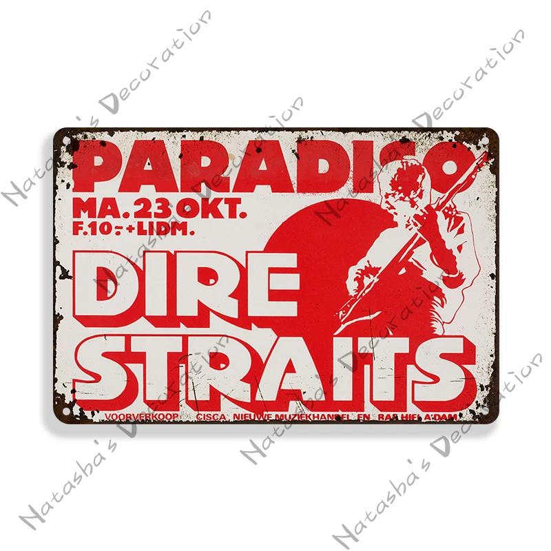 Rock Band Metal Plate DIRE STRAITS Band Decorative Plate Metal Tin Sign Vintage Metal Plaque Bar Club  Signs Wall Decor