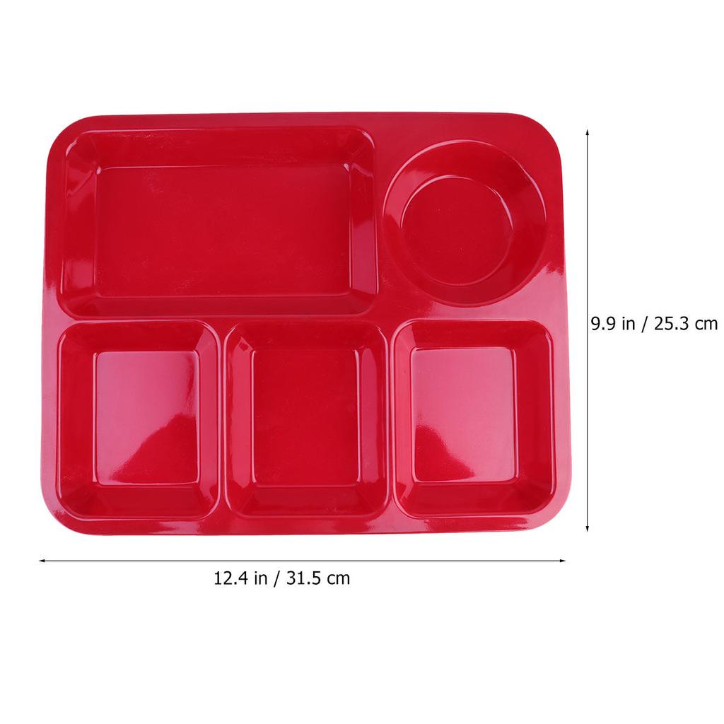 Anti-Fall Plastic Separating Dish Divided Compartments Plate for Fruits Steak Breakfast Family Restaurant Dessert Shop White