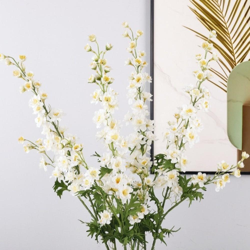 Green Leaves Simulation Big Violet Handmade Faux Hyacinth Flower Branch Fake Flower  Dining Table