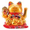 Ceramic Waving Fortune Cat Figurine for Home and Shop Decor
