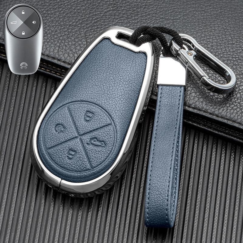 Signal Unobstructed Double-Sided Leather Metal Key Shell for 2022 NIO ES6, ES8, EC6