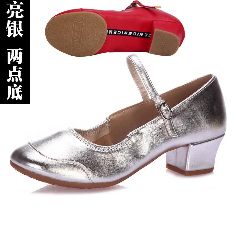 Elegantní dámské čtvercové podpatky móda zlatý luxus pohodlí vysoká kvalita baletní boty dáma cool stříbrná sladké letní lodičky