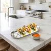 W-shaped Taco Stand with Tray Rust-proof Pancake Display Tray Stainless Steel Taco Holder  Baking