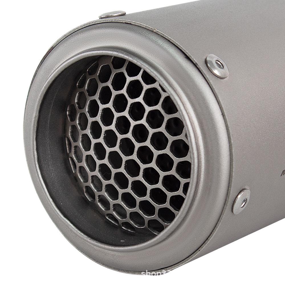 SC Titanium Alloy Exhaust Pipe Tail Section with Mesh Opening for Motorcycles & Scooters - 60MM
