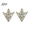 Alloy Shirt Embellishment 1 Pair Vintage Collar Clip, Hollow-Out Decoration Fixing Clip Triangle Brooch Pin for Men Women