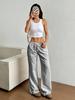 Autumn New Women's Clothing Striped Cute Wide Leg Pants Floor Length Casual