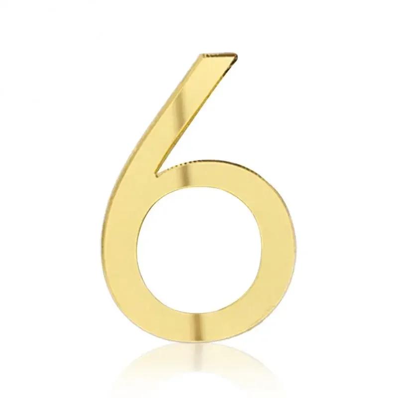 ZEXEF 3D Digits House Number Sticker Self Adhesive Door Plate Metal Sign Address Apartment Door Number Outdoor House Number