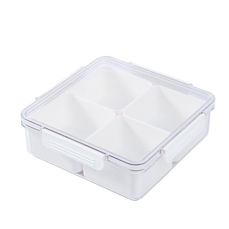 Luxe Fruit and Snack Storage Plate with Lid – Divided Sections for Fruits & Dried Snacks