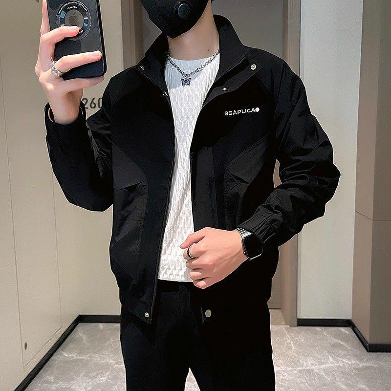 2025 Trendy Men's Hipster Embroidered Workwear Jacket, Spring/Autumn Style Casual Top