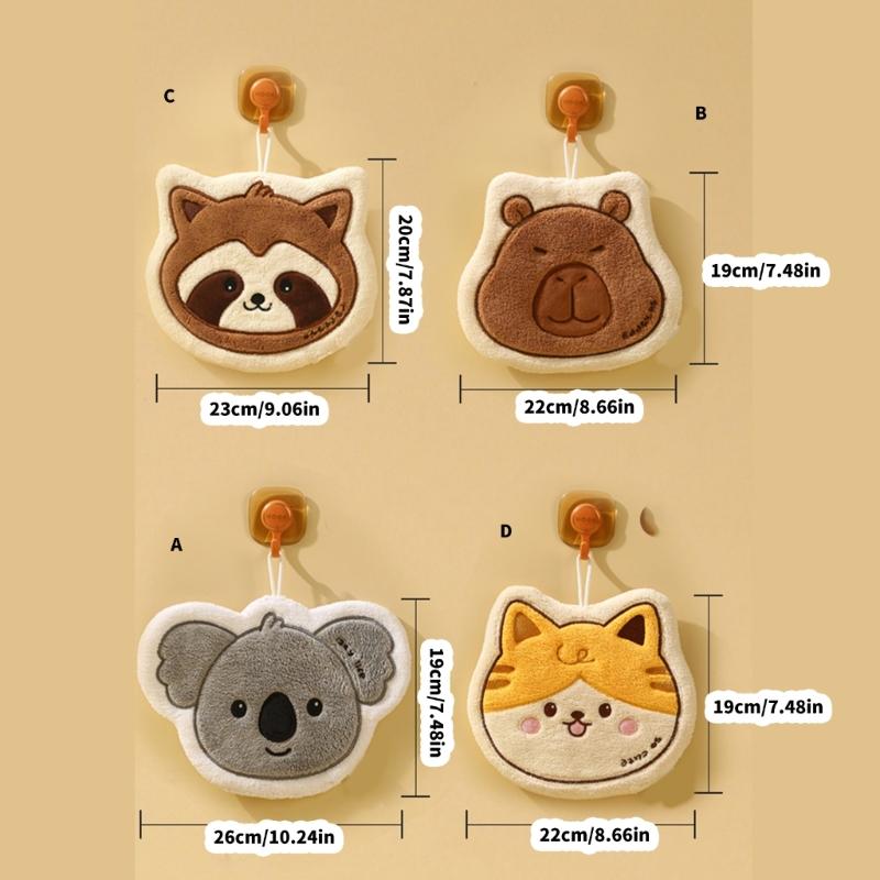 Animal Themed Kids Hand Towels Soft Absorbent Polyester Quick Drying for Kitchen and Bathroom
