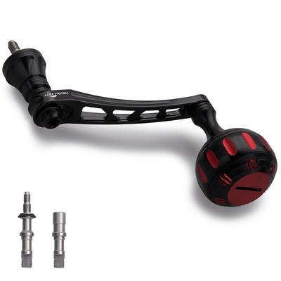 HEIGHTEN Variable Rollengriff mit Knauf für Shimano Daiwa Universal Spinnrollen Chrysant Serie Knauf Schwarz 65-70mm 35/38mm (35mm -1 - & Rot) (505)