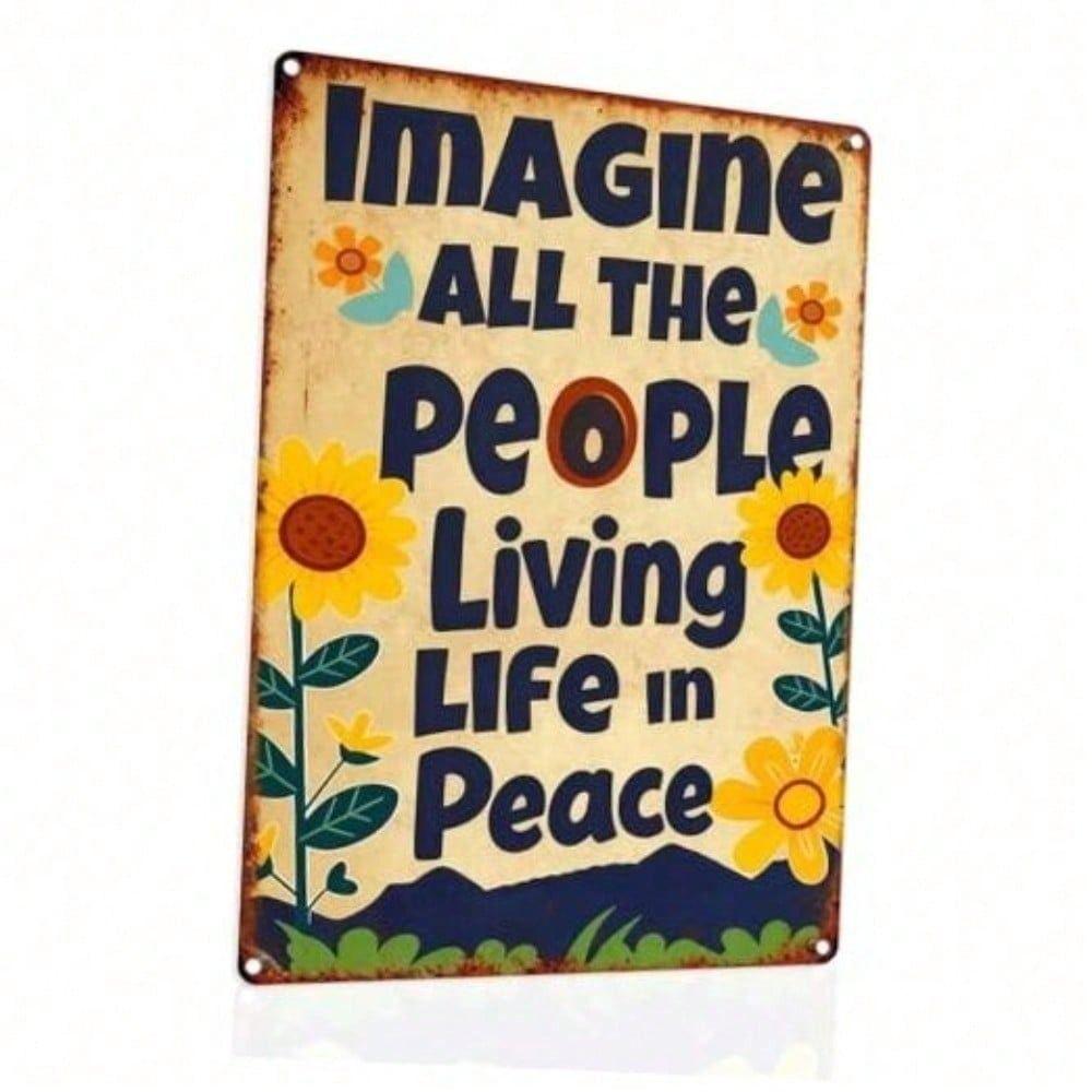 

Vintage Metal Poster Orange Quote Wall Art Farmhouse Gift