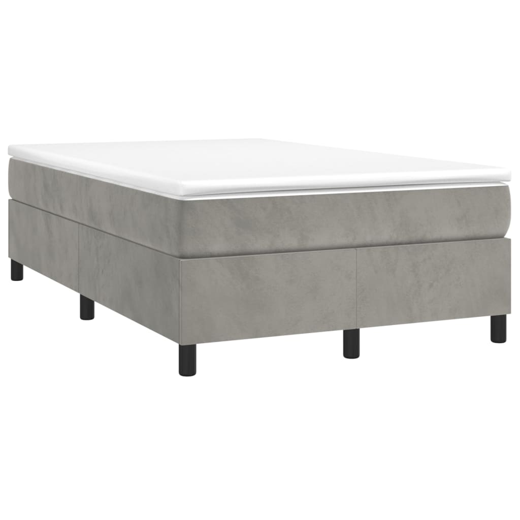 Vidaxl Letto Continentale Con Materasso, Grigio Chiaro, 120X200Cm, Velluto