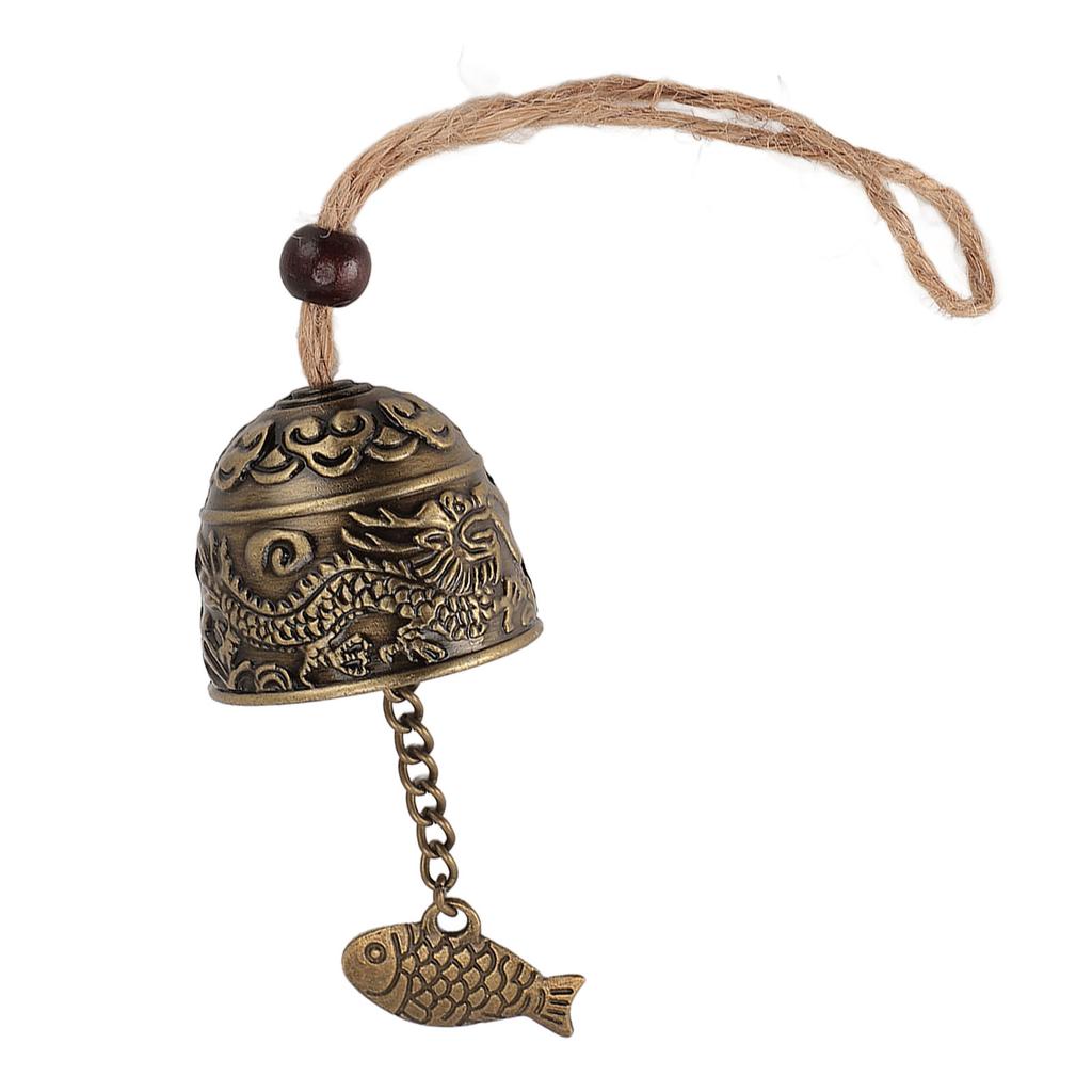Metallwindspiel mit Seil Vintage Drachenmuster Hängeglocke für Auto Zuhause Garten Hof Dekoration