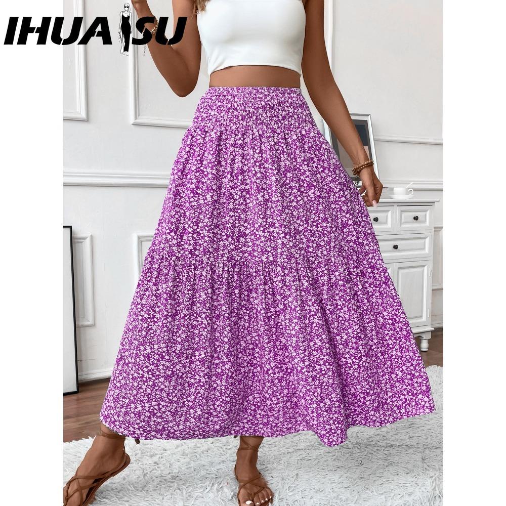IHUASU Dámská módní ležérní letní jarní sukně