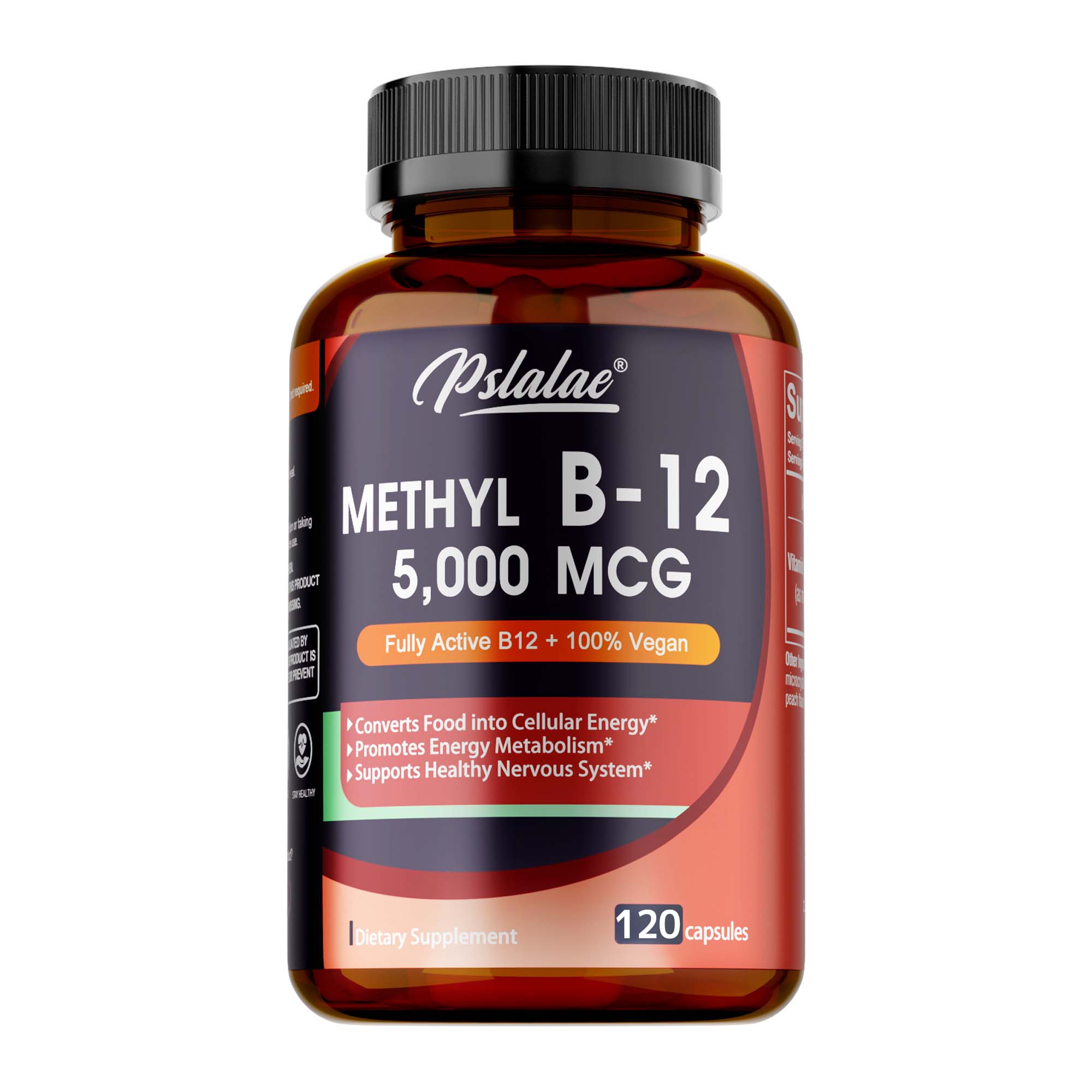 

Vitamin B12 extract capsules, containing 5000 micrograms, tasteless, 120 capsules per capsule, suitable for both men and women. 120