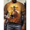 Men's Casual Honeycomb Bee Print T-Shirt Casual Round Neck Short Sleeve Tshirts Clothes New In Funny Bee Graphic T Shirts Tops
