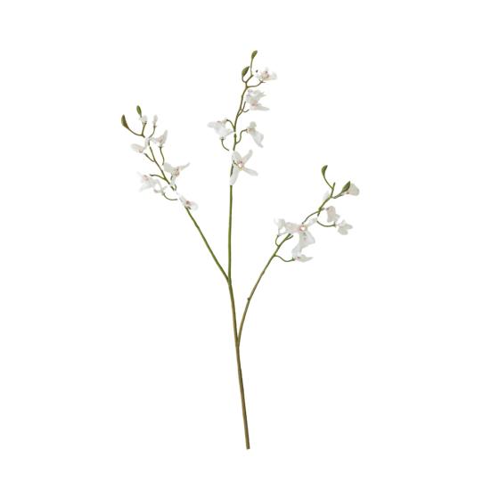 3-Fork Artificial Orchids Decoration, Realistic Fake Silk Flower with Stem, Faux Bloom for Wedding Party Home Office Table Centerpiece