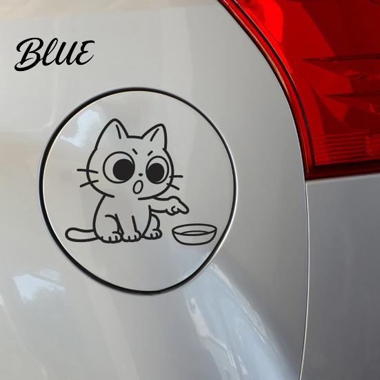 Sticker No Damage Car Sticker Waterproof PVC Self-adhesive Trace Auto Decal Cartoon Cat Safe Decal Pattern Funny for Fuel Tank Caps Windows Luggage