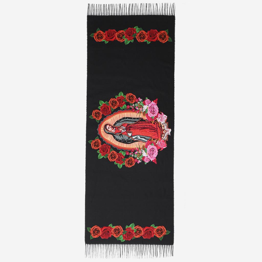 Custom Catholic Virgin Mary Tassel Scarf Women Soft Quality Cashmere Shawl Wrap Warm Throw Blanket Prayer Shawl