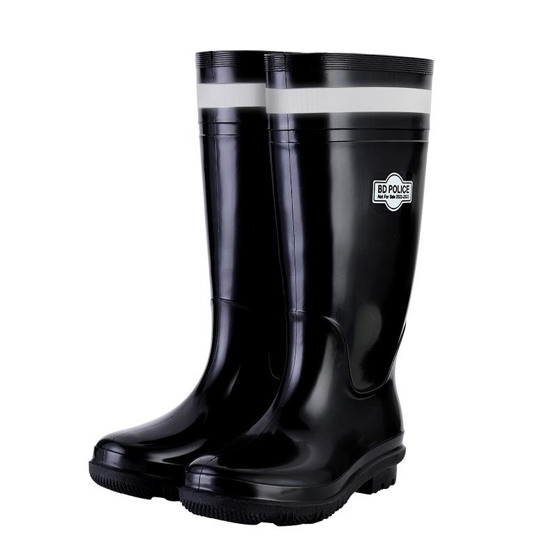 2025 Men's Waterproof Non-Slip High-Top Mining Boots with Thick Soles and Reflective Strips for Coal Mine Protection