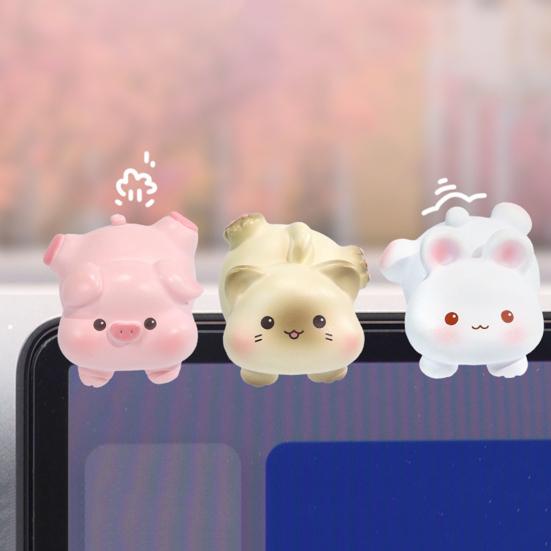 Car Ornament Cartoon Animal Car Dashboard Decoration Rabbit Duck Frog Dog Design Car Figurine High Temperature Resistant Car Accessories