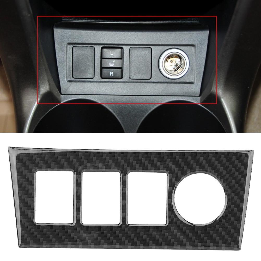 Carbon Fiber Sticker Center Console Cigarette Lighter Panel Trim Cover Interior Car Accessories Fit