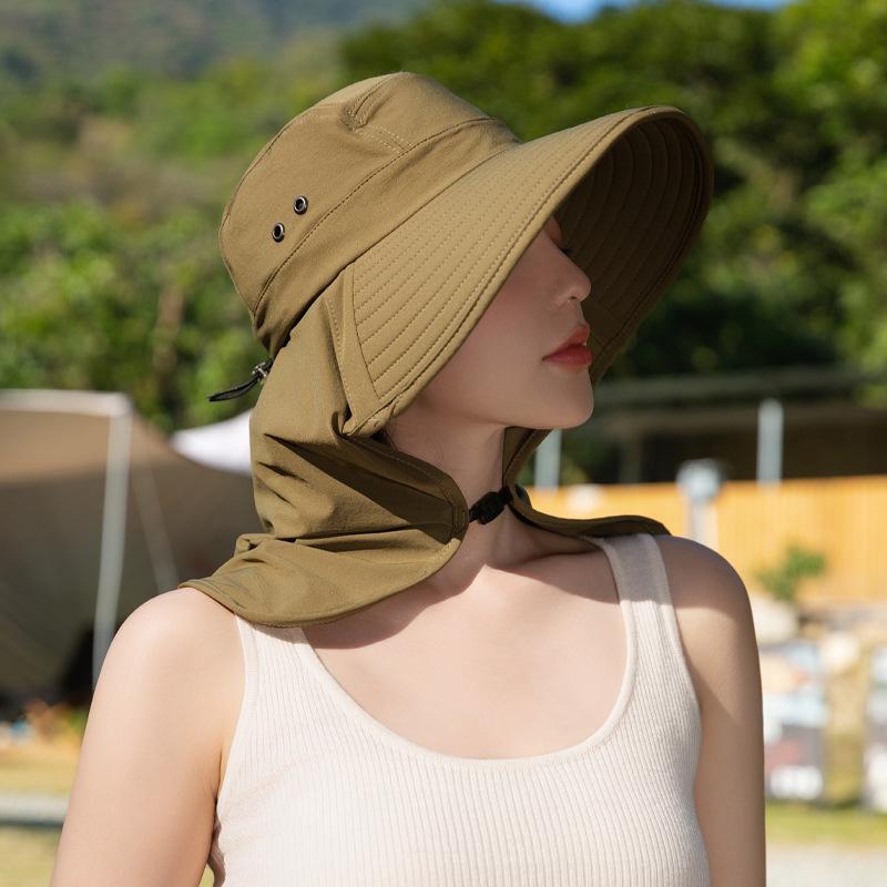 Summer tea picking hat women's outdoor protective cap gas eye shawl neck hat sun protection sun hat face cover sun hat new