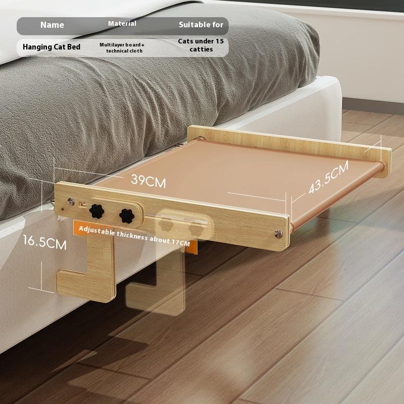 Wood Cat Bed Space Capsule Cat House Cat Hammock Cat Window Bed Space Capsule Non Perforated Suspension Hammock Bed Pet Supplies