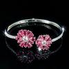 New Classic Elegant Fashionable Light Luxury Stone Rose Red Flower Bracelet for Women