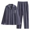 Pajamas Men'S Autumn And Winter Island Fleece Thin Long Sleeve Coral Fleece Homewear Spring And Autumn Men'S Large Size Suit