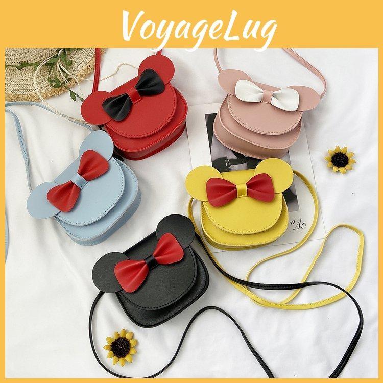 Bear Shoulder Bowknot Bag Childrens Cartoon Animal Shoulder Bag Material Pu